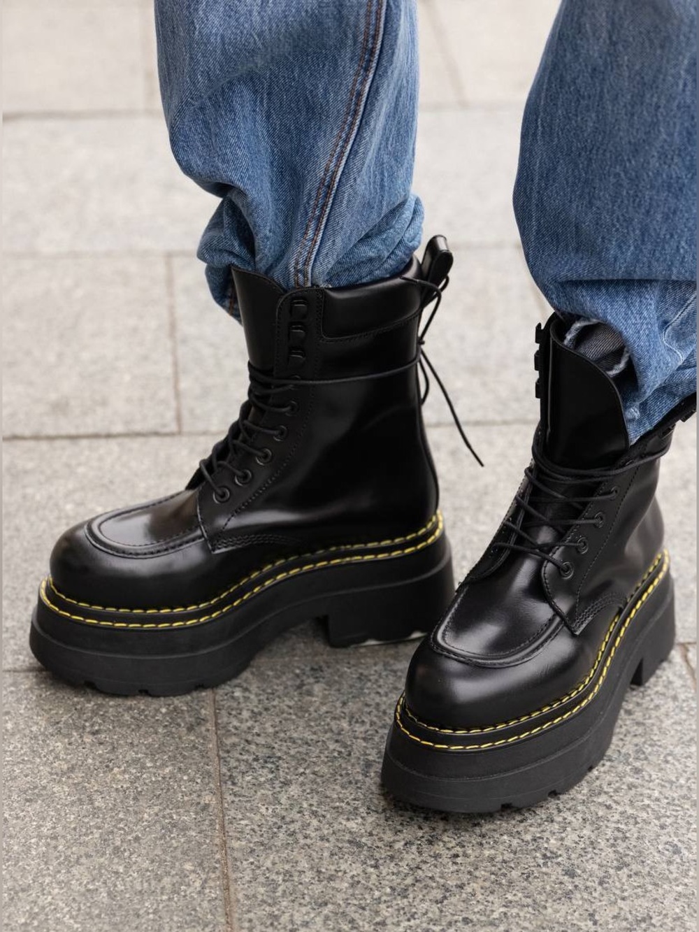 Alexander Wang Atlas Leather
Lace-Up Platform Combat Boots